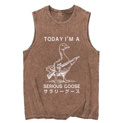 Tokyocanvas Serious Stupid Goose Washed Tank