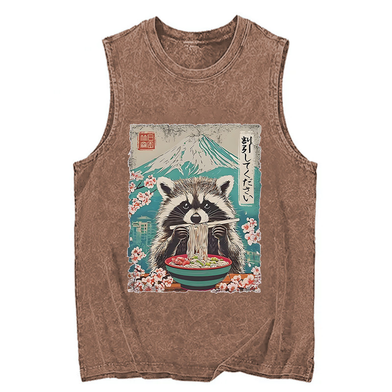 Tokyocanvas Please Give Raccoon A Discount Washed Tank