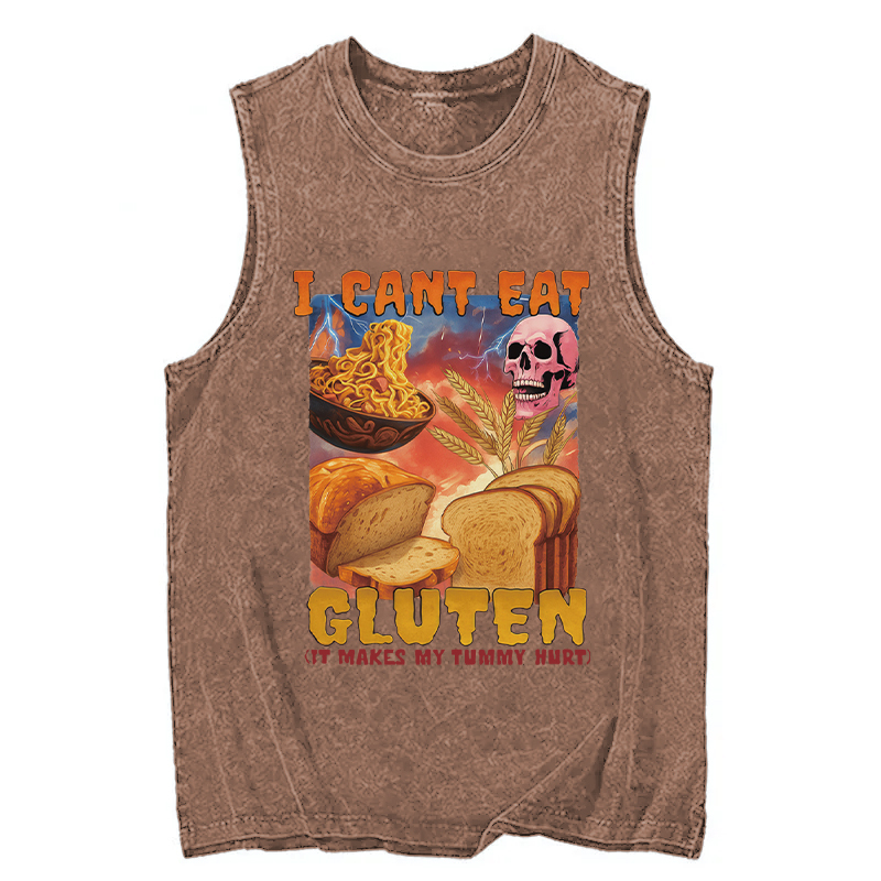 Tokyocanvas I Can't Eat Gluten Funny Meme Washed Tank