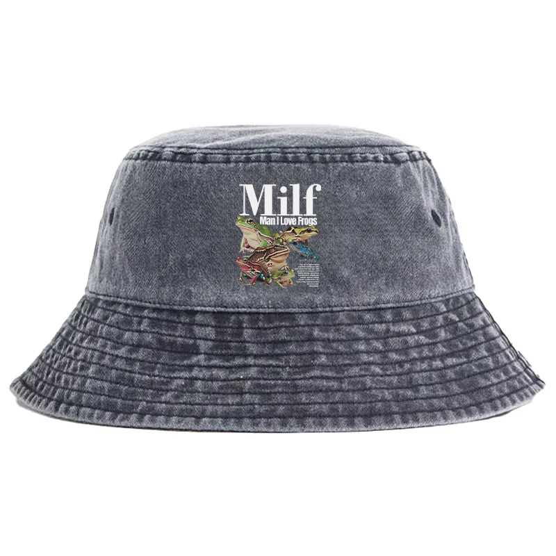 Tokyocanvas Man I Love Frogs Meme Washed Bucket Hat