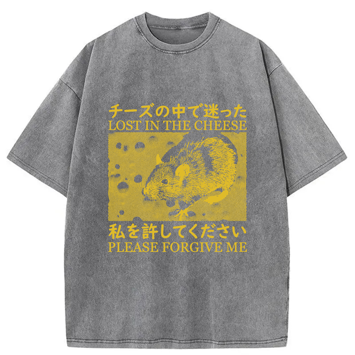 Tokyocanvas Lost in the Cheese Please Forgive Me Washed T-Shirt
