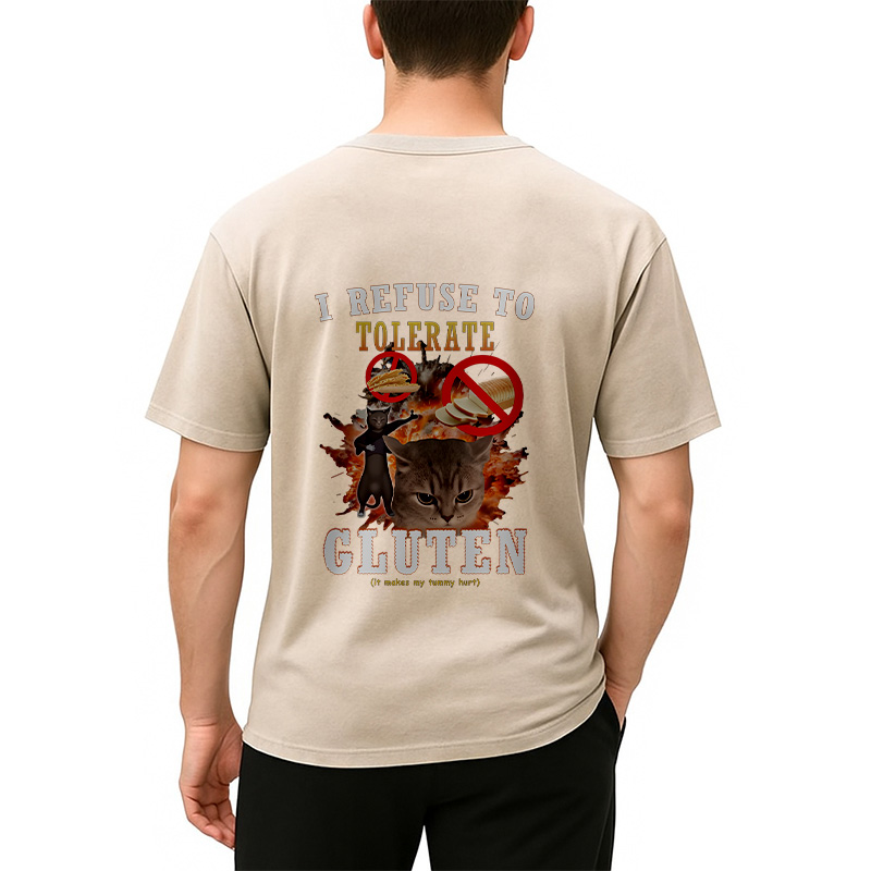 Tokyocanvas I Refuse to Tolerate Gluten Back Washed T-Shirt