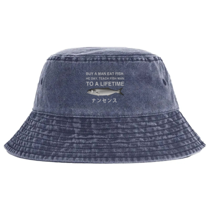 Tokyocanvas Funny To A Lifetime Washed Bucket Hat