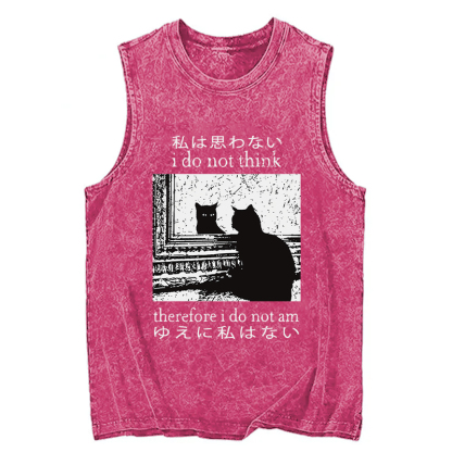 Tokyocanvas Thinking Cat Washed Tank