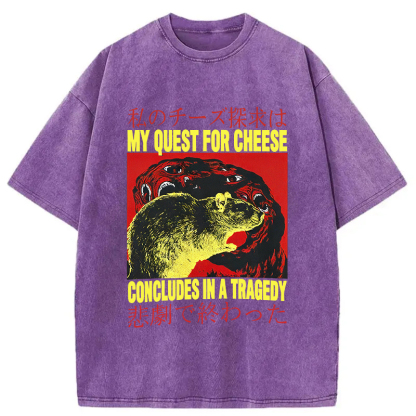 Tokyocanvas My Quest For Cheese Rat Japanese Washed T-Shirt