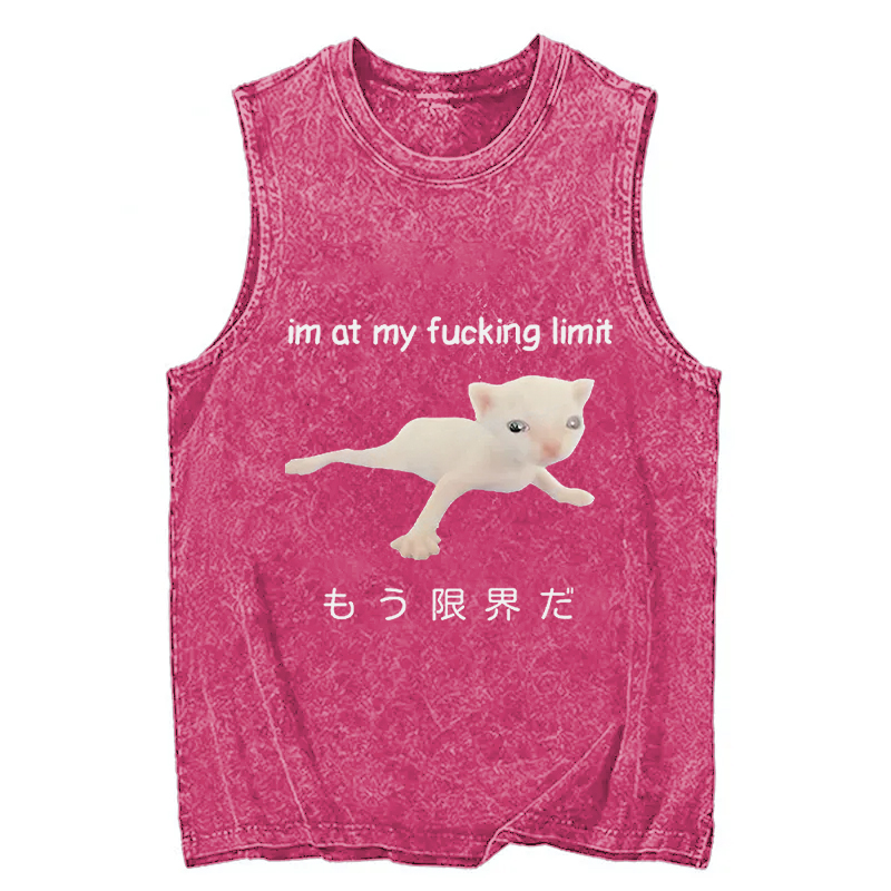 Tokyocanvas Cat Reaching Its Limit Washed Tank