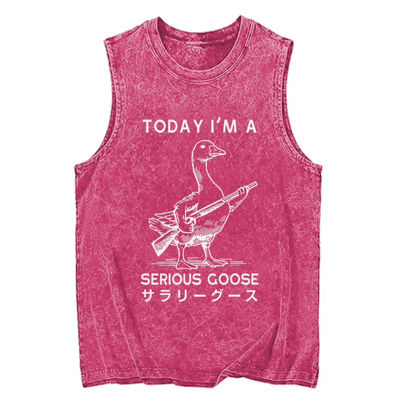 Tokyocanvas Serious Stupid Goose Washed Tank