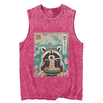 Tokyocanvas Please Give Raccoon A Discount Washed Tank