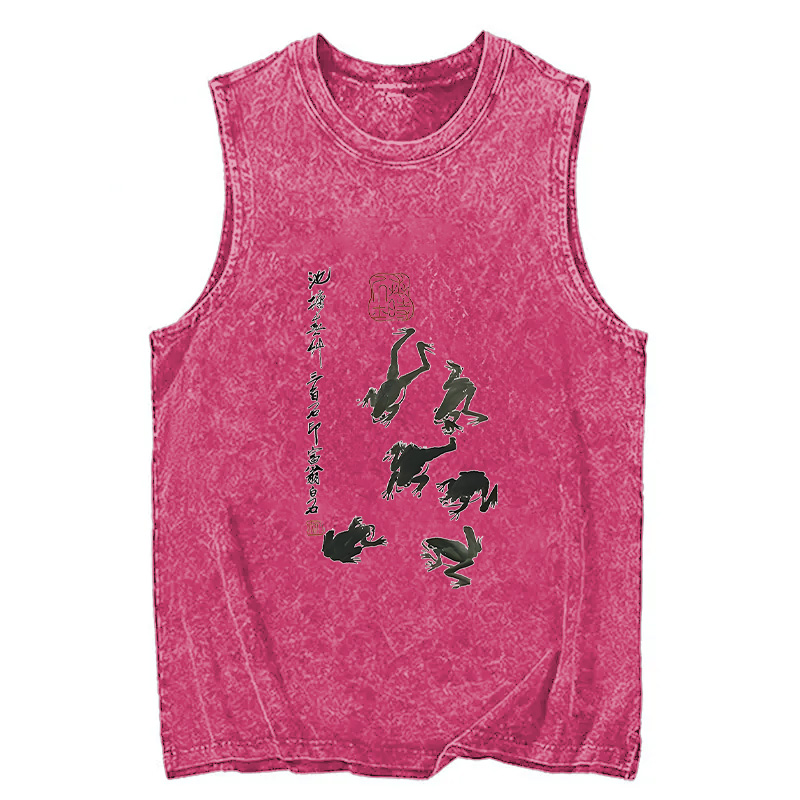 Tokyocanvas Retro Japan Frog Washed Tank