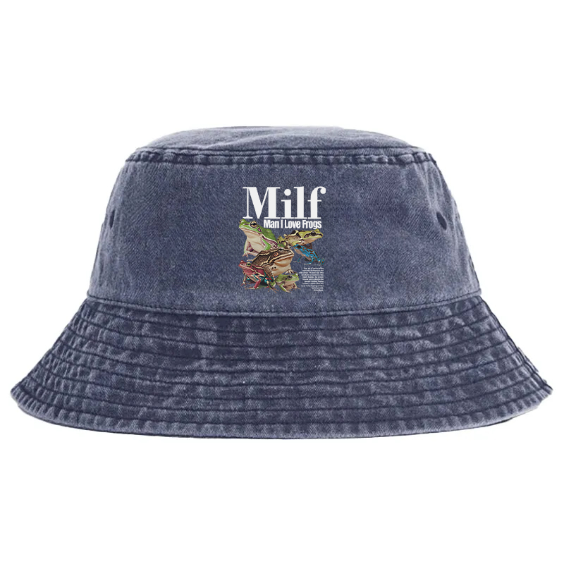 Tokyocanvas Man I Love Frogs Meme Washed Bucket Hat