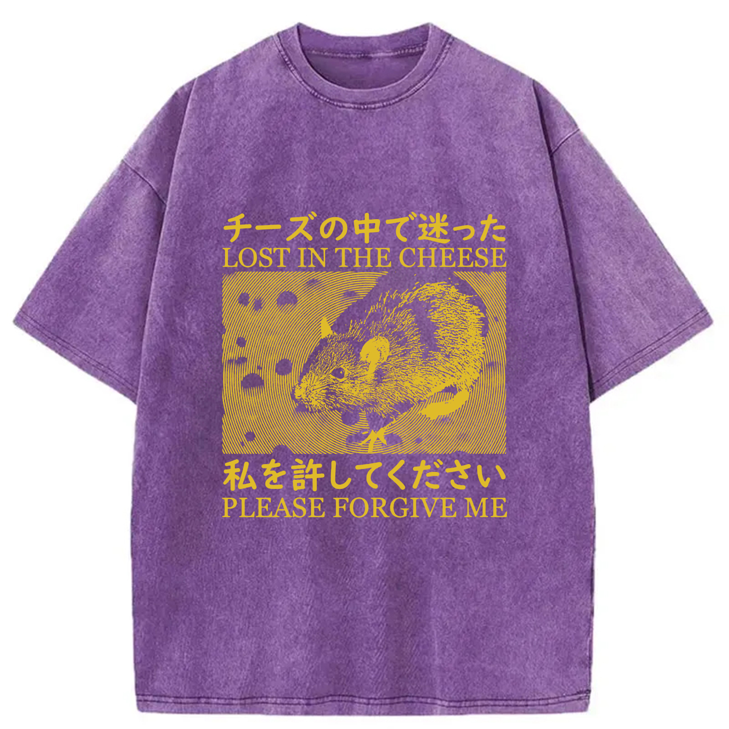 Tokyocanvas Lost in the Cheese Please Forgive Me Washed T-Shirt