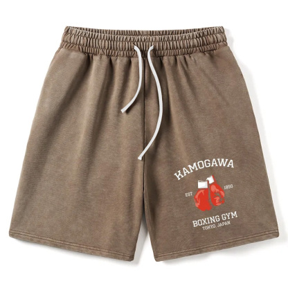 Tokyocanvas Retro Boxing Gloves Manga Anime Washed Shorts
