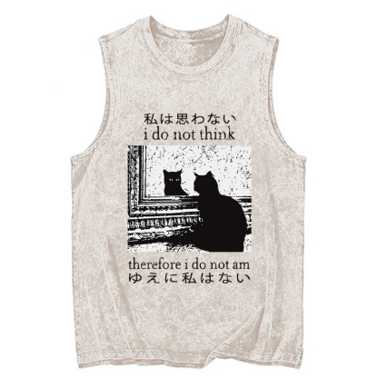 Tokyocanvas Thinking Cat Washed Tank