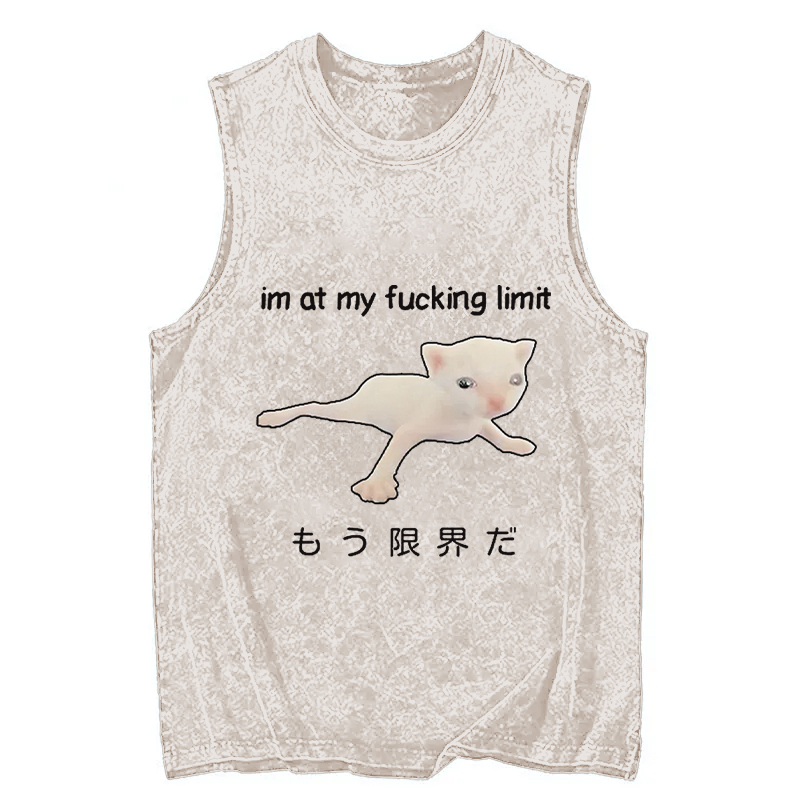 Tokyocanvas Cat Reaching Its Limit Washed Tank