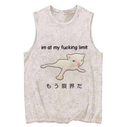 Tokyocanvas Cat Reaching Its Limit Washed Tank