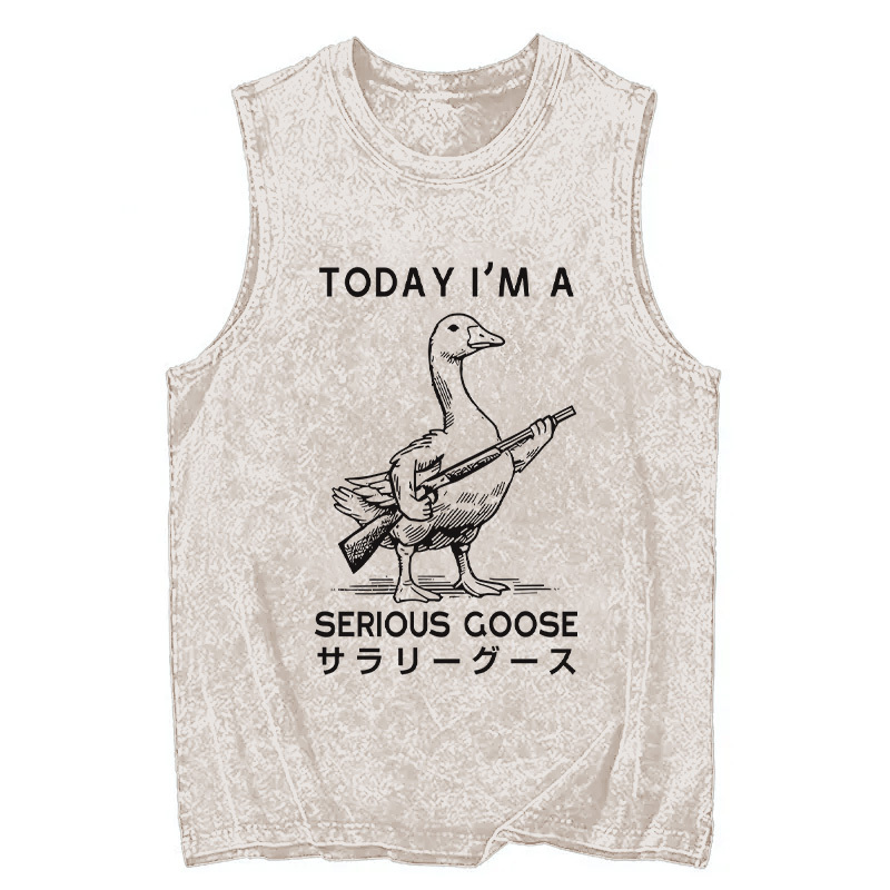 Tokyocanvas Serious Stupid Goose Washed Tank