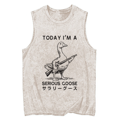 Tokyocanvas Serious Stupid Goose Washed Tank