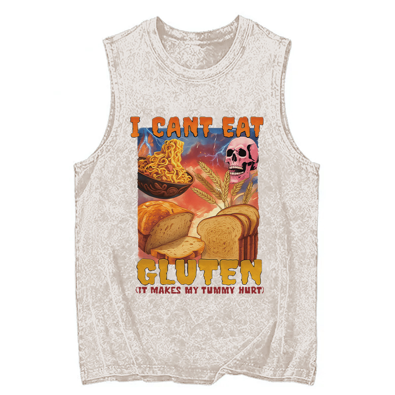 Tokyocanvas I Can't Eat Gluten Funny Meme Washed Tank