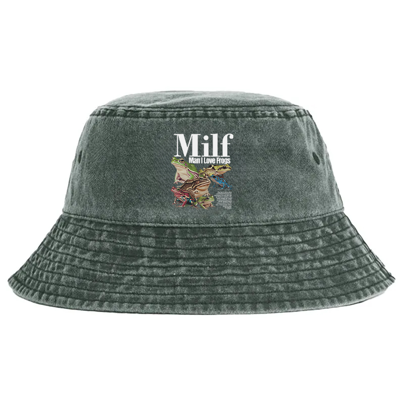 Tokyocanvas Man I Love Frogs Meme Washed Bucket Hat