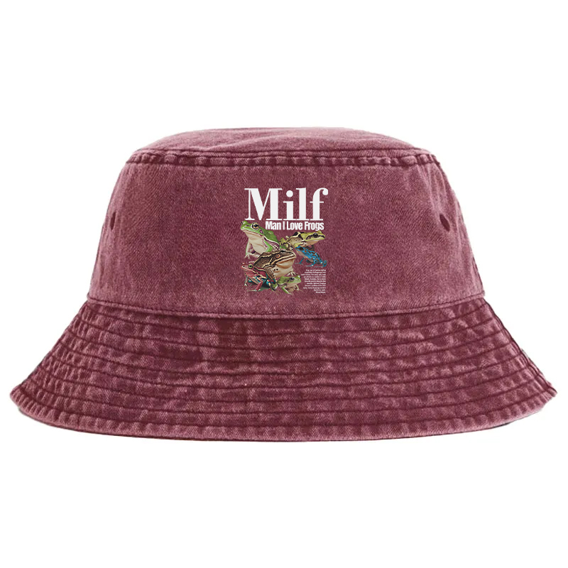 Tokyocanvas Man I Love Frogs Meme Washed Bucket Hat