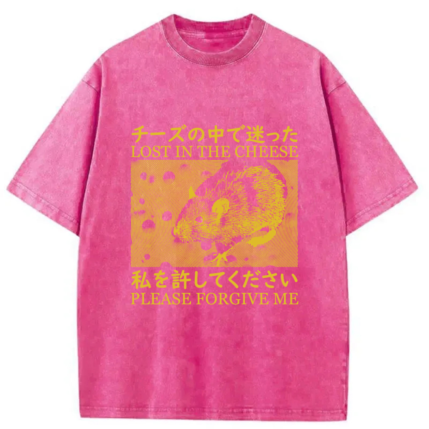 Tokyocanvas Lost in the Cheese Please Forgive Me Washed T-Shirt