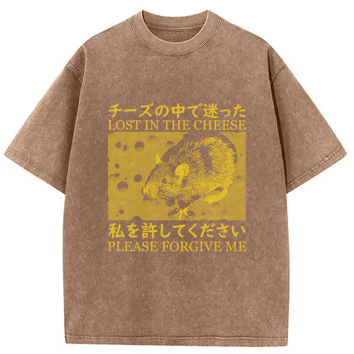 Tokyocanvas Lost in the Cheese Please Forgive Me Washed T-Shirt