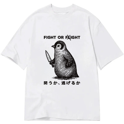 Tokyocanvas Funny Fight Or Flight Classic T-Shirt