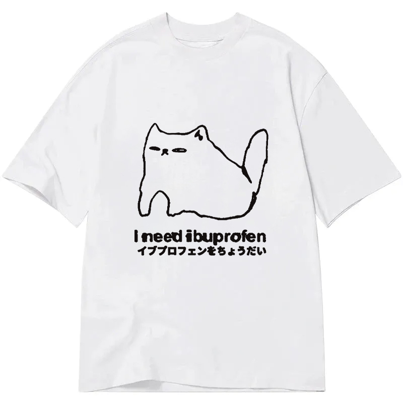 Tokyocanvas I Need Ibuprofen Cat Classic T-Shirt