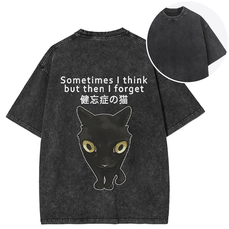 Tokyocanvas Amnesiac Cat Back Washed T-Shirt