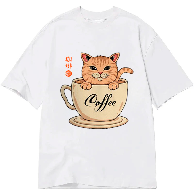 Tokyocanvas A Cup Of Coffee Cat Classic T-Shirt