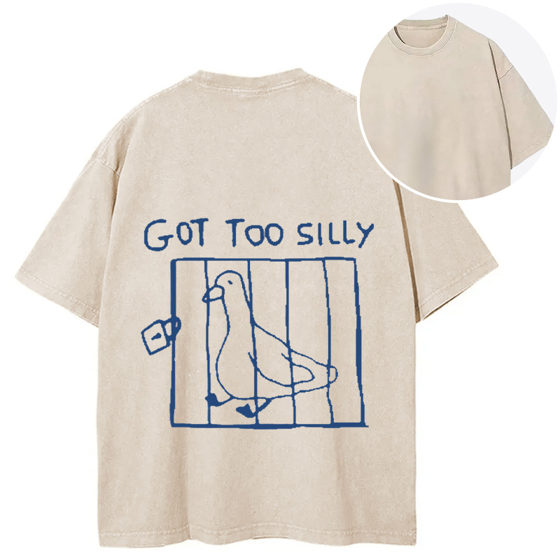 Tokyocanvas Got Too Silly Meme Back Washed T-Shirt