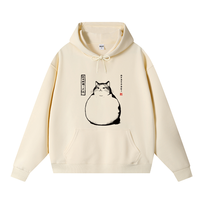 Tokyocanvas Matsumoto Hoji Cat Fleece Lined Hoodie