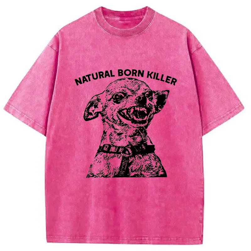 Tokyocanvas Funny Chihuahua Washed T-Shirt