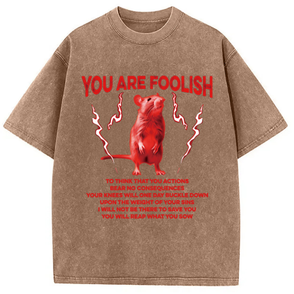 Tokyocanvas You Are Foolish Rat Washed T-Shirt