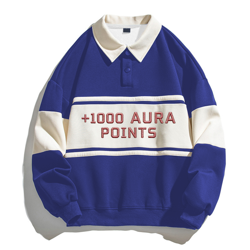 Tokyocanvas Plus 1000 Aura points Polo Embroidered Sweatshirt
