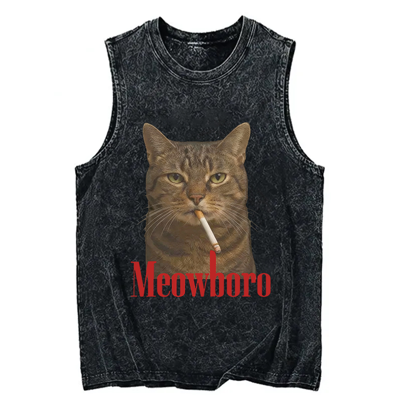 Tokyocanvas Funny Realistic Cat Meme Washed Tank