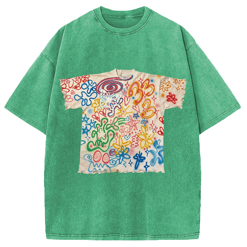 Tokyocanvas Graffiti Art Shirt Of Washed T-Shirt