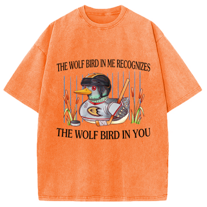 Tokyocanvas Wolf Bird Washed T-Shirt