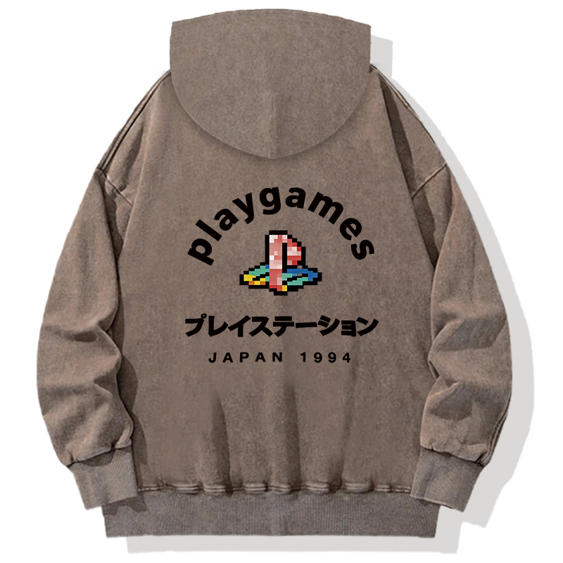 Tokyocanvas Play Games Japan Back Washed Hoodie
