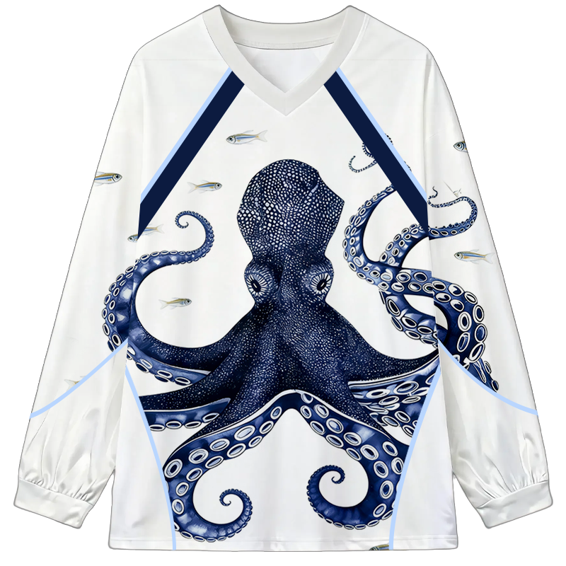 Tokyocanvas Japanese Octopus Long Sleeve Graphic Print T-Shirt