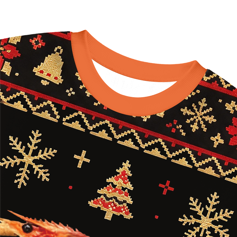 Tokyocanvas Fried Shrimp Christmas Ugly Sweatshirt