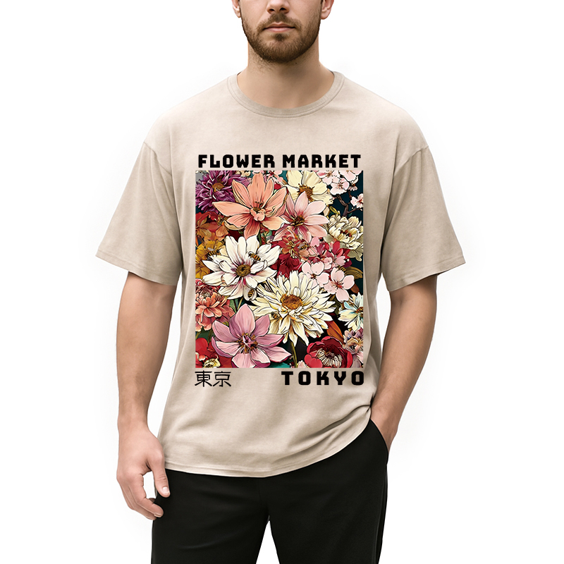 Tokyocanvas Tokyo Flower Market Washed T-Shirt