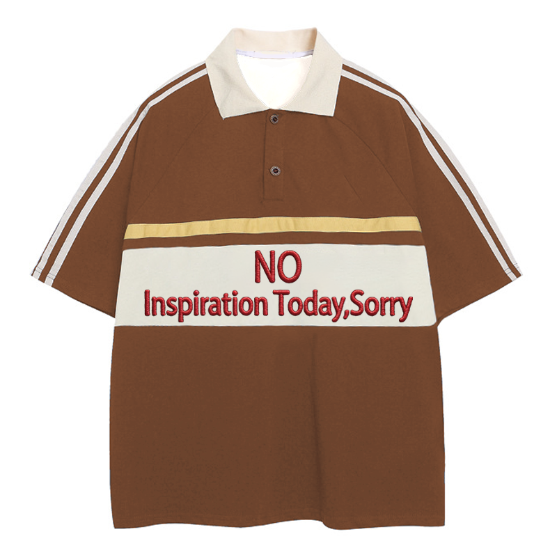 Tokyocanvas No Inspiration Polo Embroidered T-Shirt