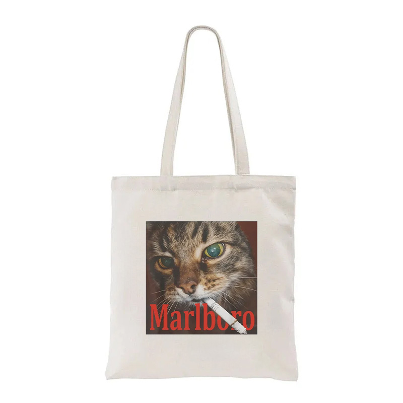 Tokyocanvas Funny Smoking Cat Meme Tote Bag