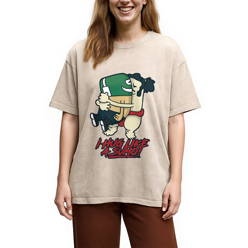 Tokyocanvas I Hug Like a Sumo Washed T-Shirt