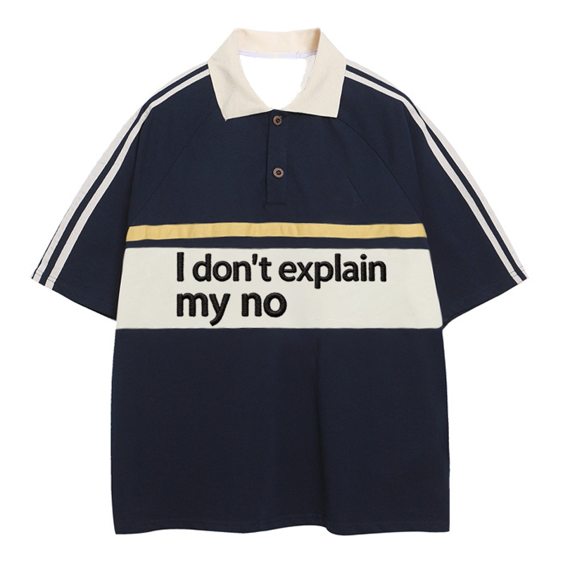 Tokyocanvas I Don't Explain My No Polo Embroidered T-Shirt