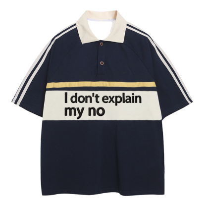 Tokyocanvas I Don't Explain My No Polo Embroidered T-Shirt