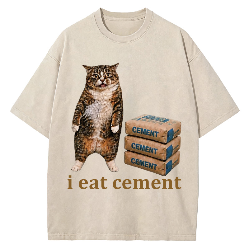 Tokyocanvas I Eat Cement  Washed T-Shirt