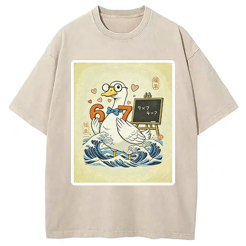 Tokyocanvas Japanese Goose Teacher 6 7 Meme Washed T-Shirt