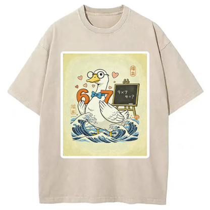 Tokyocanvas Japanese Goose Teacher 6 7 Meme Washed T-Shirt